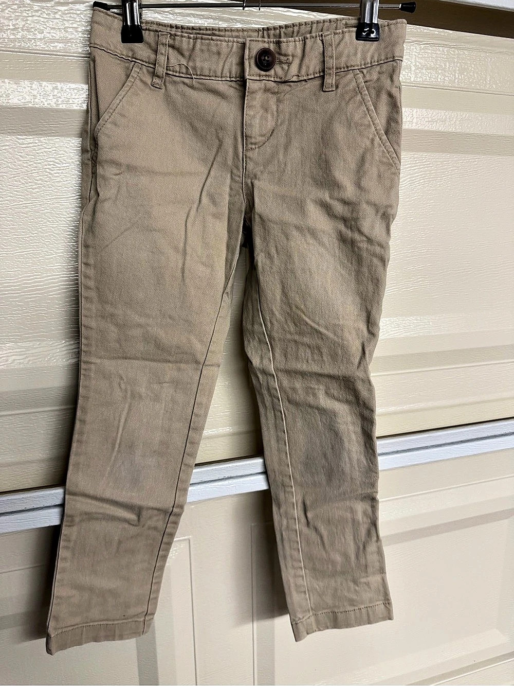 Old Navy Skinny Stretch Khaki Pants Girls Size 7 Beige